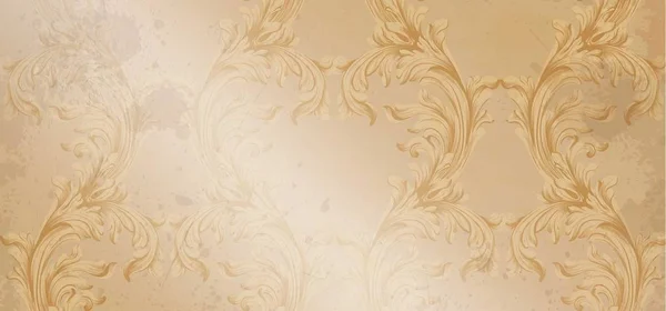 Padrão de ornamento barroco vetorial. Papel velho fundo brilhante. Decoração vintage texturas tecido macio — Vetor de Stock
