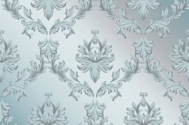 Vektör Barok süsleme desen arka plan. Vintage el yapımı zengin dekor mavi kumaş dokular