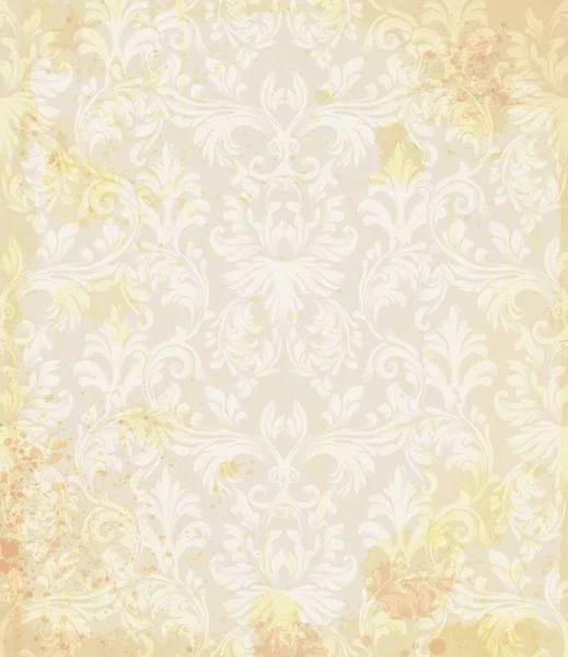 Décoration vectorielle baroque. Vieux papier fond grunge. Décor vintage textures de tissu doux — Image vectorielle