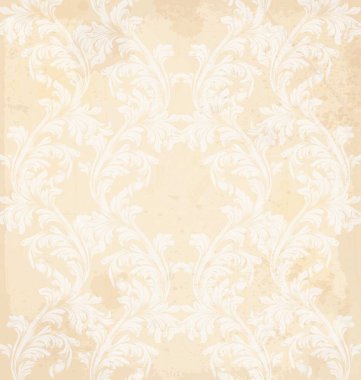 Damasko desenli vektör süsleme dekor. Barok arka plan özellikleri