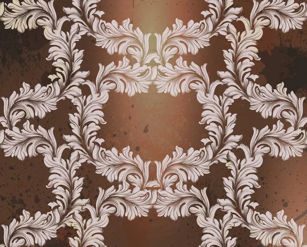 Шаблон Дамаска Векторная иллюстрация Декор украшения ручной работы. Глянцевые текстуры в стиле барокко — стоковый вектор