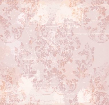 Vintage Barok süsleme vektör. Royal Victoria grunge arka plan. Son moda pembe renkli kumaş dokular