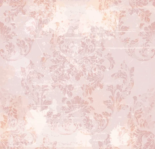 Vektor barocker Ornamente. königlicher viktorianischer Grunge-Hintergrund. trendige rosafarbene Texturen — Stockvektor