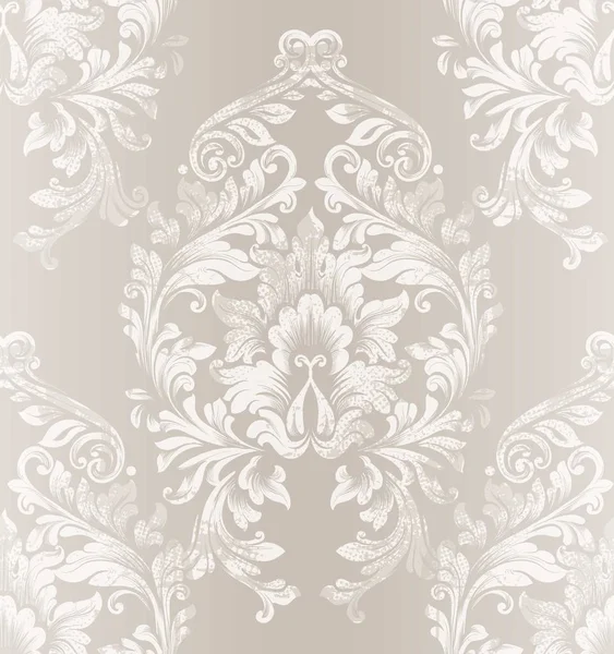 Patrón de damasco barroco Vector. Fondo de tela real. Decoraciones de textura de lujo — Vector de stock