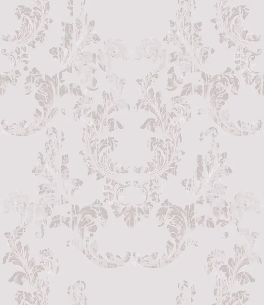 Barokke damast patroon Vector. Koninklijke stof achtergrond. Luxe textuur decoren — Stockvector