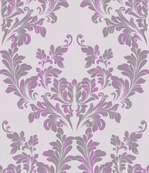 Damask pattern texture in ultra violet color Vector. Royal fabric background. Luxury background decors — Stock Vector