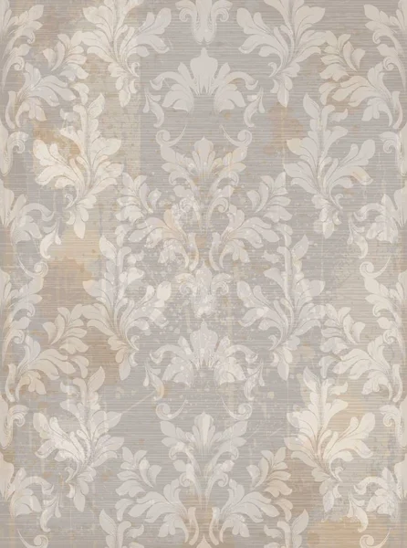 Textura de patrón barroco en color ultravioleta Vector. Fondo de tela real. Decoración de fondo de lujo — Vector de stock