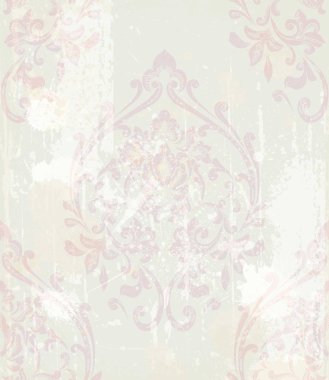 Damask deseni Antik Dekor vektör çizim. Doku tasarımlar