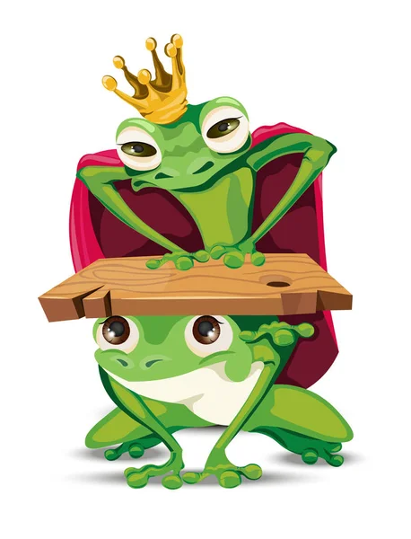 Мультиплікаційний персонаж короля жаби Вектор. Босся влада метафоричні уявлення — стоковий вектор