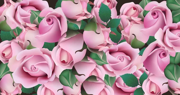 Ροζ τριαντάφυλλα κάρτα διάνυσμα φόντο. λεπτή θερινή κάρτα. Την άνοιξη φρέσκα φυσικές συνθέσεις — Διανυσματικό Αρχείο