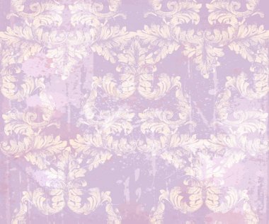 Vintage Damask deseni antika süsleme vektör çizim. Doku tasarım dekorlar