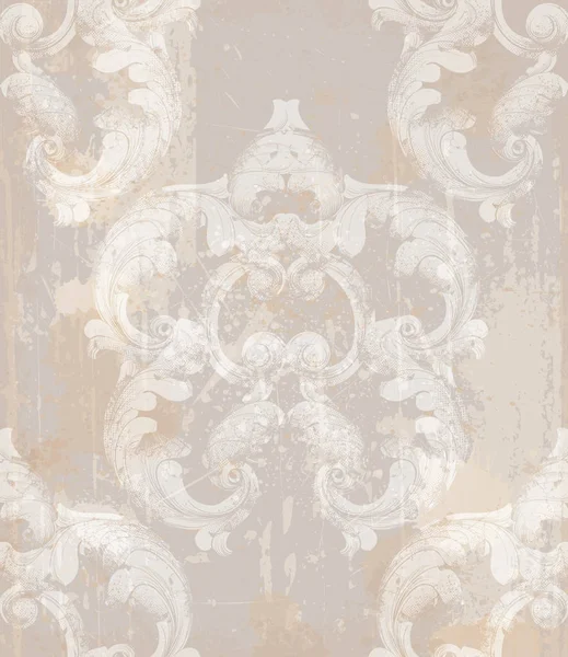 Damastmuster antike Ornamentvektorillustration. Textur Design Dekore — Stockvektor