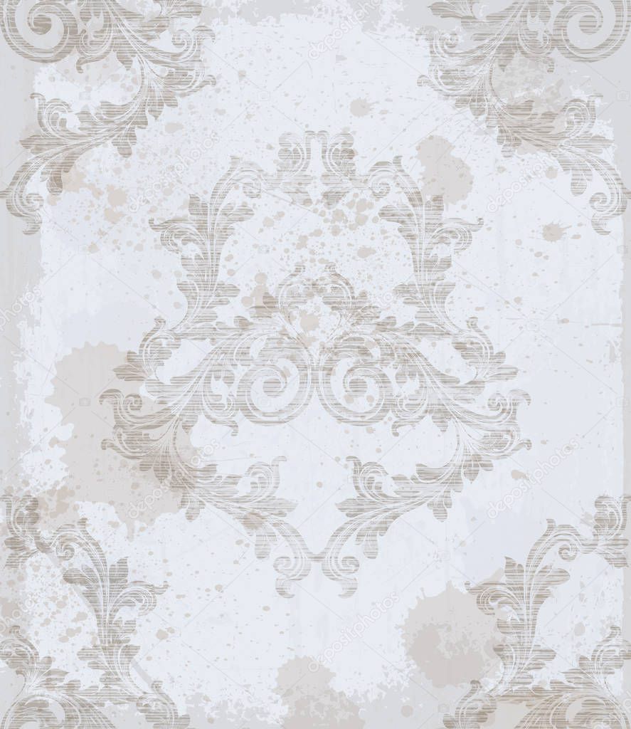 Damask pattern old ornament decor Vector illustration. Texture designs