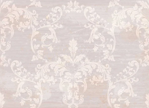Damaškové dekor ornament vzor vektor. Barokní textilie textura ilustrace návrhy — Stockový vektor