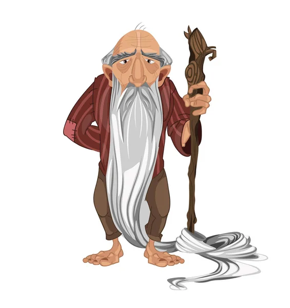Stary człowiek Pasterza wektor. postać z kreskówki szczegółowe ilustracje — Wektor stockowy