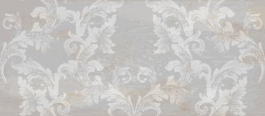 Grunge kağıt Damask deseni süsleme dekor vektör. Barok kumaş doku illüstrasyon tasarımlar