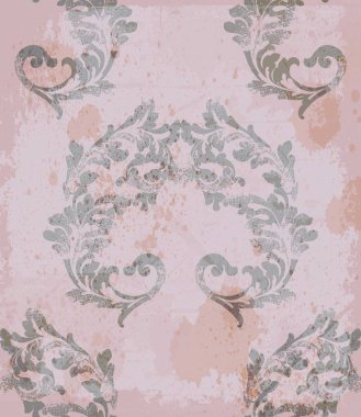 Klasik Kraliyet kumaş. Vektör damasko süsleme doku tasarımlar