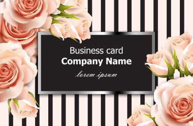 Kartvizit vektör narin gül çiçek arka plan. Soyut öğeler dekor. 3D gerçekçi çiçek desenleri