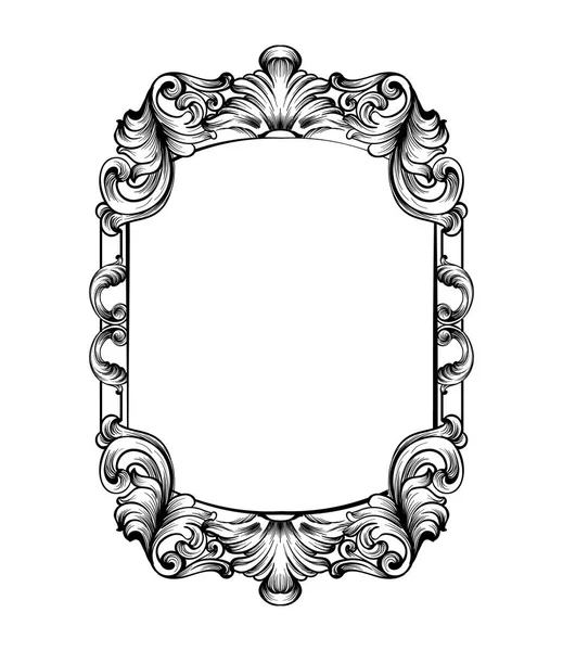 Barokke spiegel frame. Vector keizerlijke decor designelementen. Rich encarved ornamenten lijn Kunsten — Stockvector