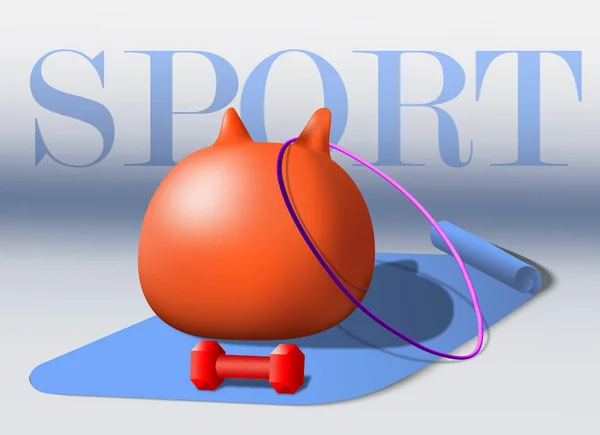 Équipement de sport Vector. Articles de fitness. milieux gris — Image vectorielle