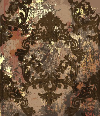 Barok desen vektör arka plan. Süslü doku lüks tasarımı. Vintage Royal Tekstil dekorlar