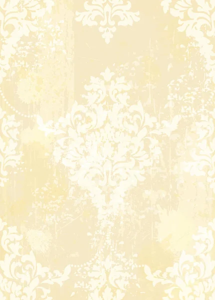 Rococo mönster bakgrund vektor. Ornamenterade textur lyx design. Vintage kungliga textil dekorer — Stock vektor