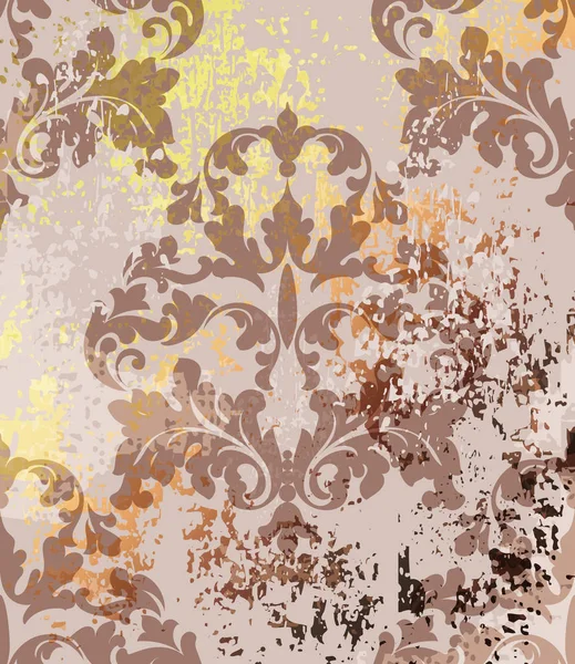 Barokke patroon achtergrond Vector. Versierd textuur luxe ontwerp. Vintage Royal textiel decoren — Stockvector