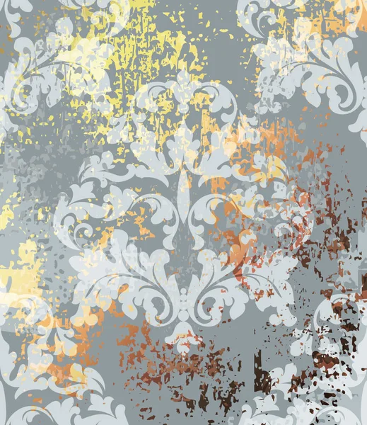 Barocke Muster Hintergrund Vektor. verzierte Textur luxuriöses Design. Vintage königliche Textildekore — Stockvektor