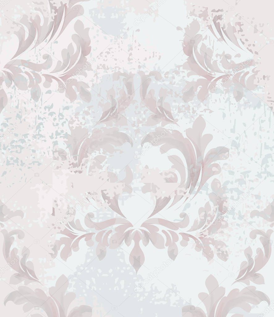 Rococo pattern background Vector. Ornamented texture luxury design. Vintage Royal textile decors