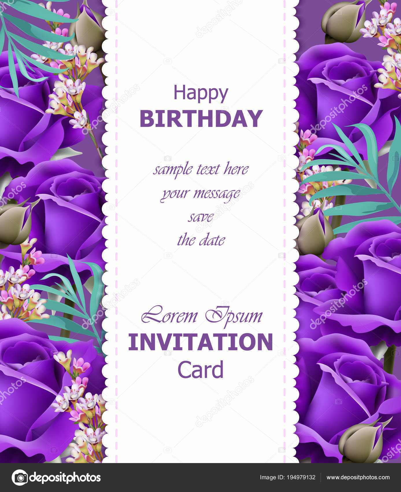 Joyeux Anniversaire Violette Roses Fond Vectoriel Decors Floraux Vintage Image Vectorielle Par Inagraur Ymail Com C Illustration