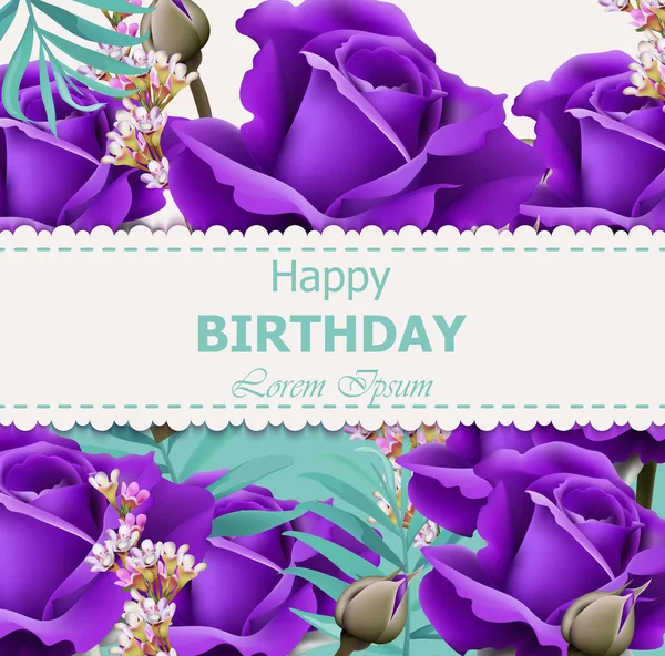 Joyeux Anniversaire Violette Roses Fond Vectoriel Decors Floraux Vintage Image Vectorielle Par Inagraur Ymail Com C Illustration