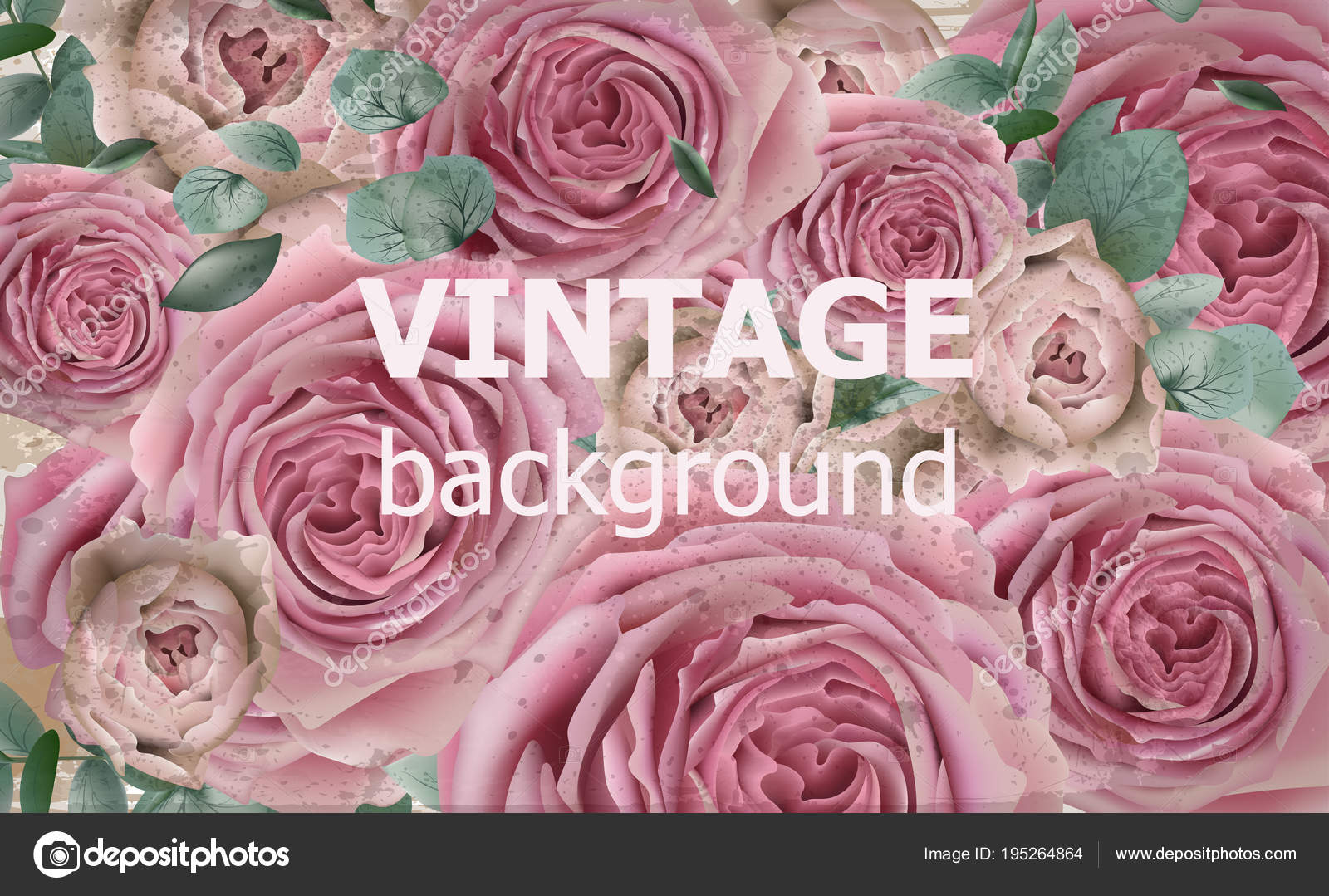 Vintage Beauty Background With Roses Vector Excellent Vintage Card