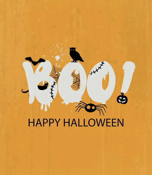 Happy halloween with frightening boo — Stock Vector