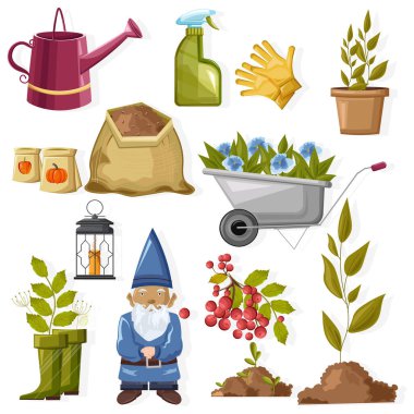 Çiçekli sonbahar bahçe aletleri