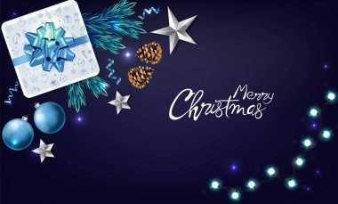 Bayram süsleriyle Noel afişi