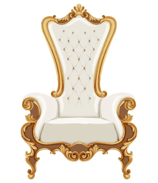 Silla estilo Luis XVI con adornos neoclásicos dorados — Vector de stock