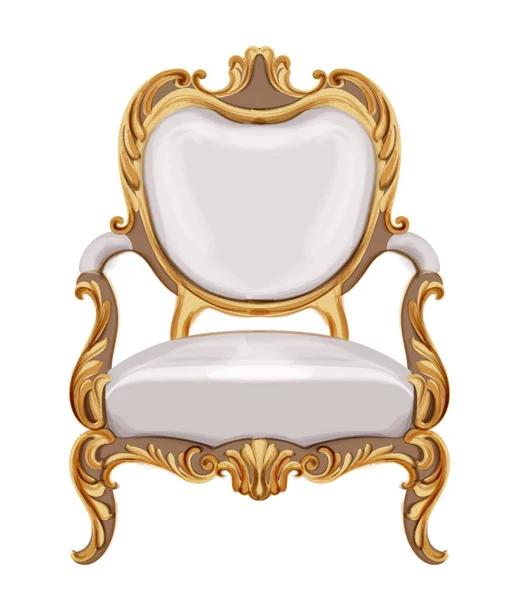 Cadeira estilo Luís XVI com ornamentos neoclássicos dourados — Vetor de Stock