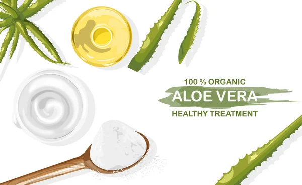 Organické aloe vera složení léčby — Stockový vektor