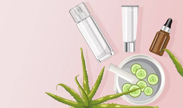 Zusammensetzung der organischen Aloe Vera Behandlung — Stockvektor