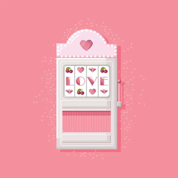 Ігровий автомат Rose для дівчаток з любов'ю — стоковий вектор