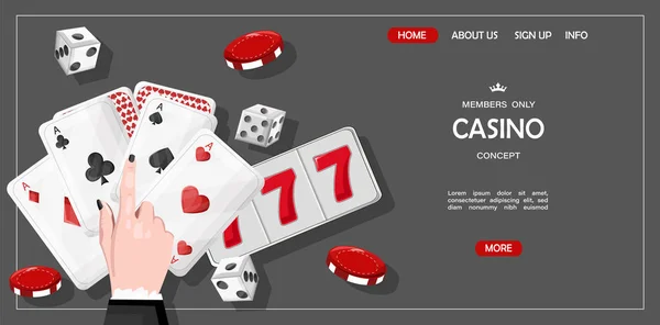 Concepto de plantilla de sitio de Casino solo para miembros — Archivo Imágenes Vectoriales