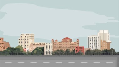 Üzüntü Şehri Önplanda boş bir yol ile