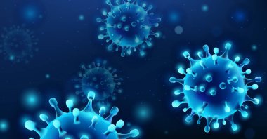 Corona virüsü alerji bakteri hastalığı mavi renkli mikrop