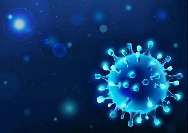 Virus Corona Alergi bakteri Penyakit kuman warna biru - Stok Vektor