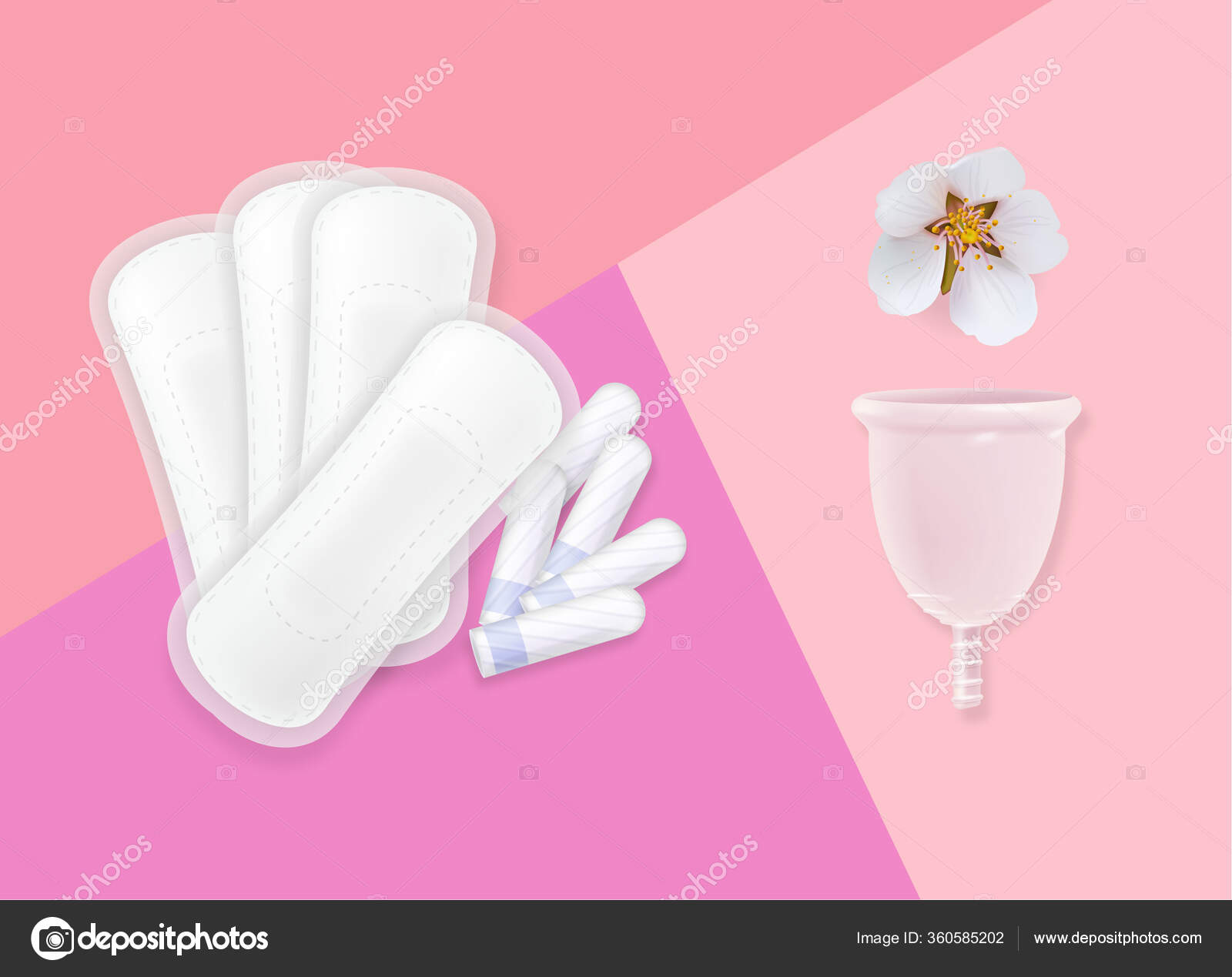 Pink Composition Menstrual Cycle Hygiene Products Flower Sanitary Cup