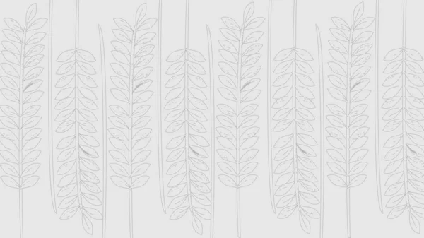 Ramas de arte con hojas sobre fondo gris. Vectores — Archivo Imágenes Vectoriales