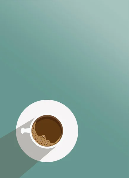 Чашка кофе с блюдцем на светло-голубом фоне — стоковый вектор