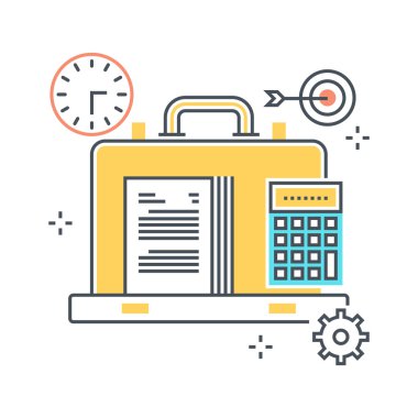 Renkli, çanta, Portföy illüstrasyon