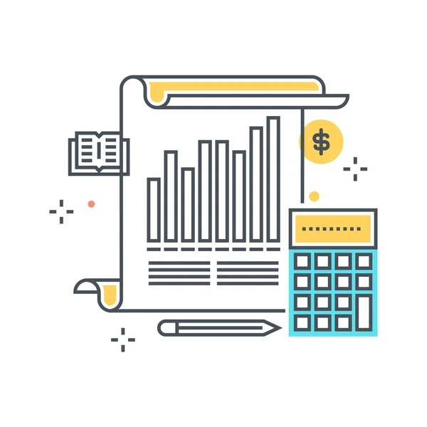 Linea di colore, statistiche, illustrazione analitica — Vettoriale Stock