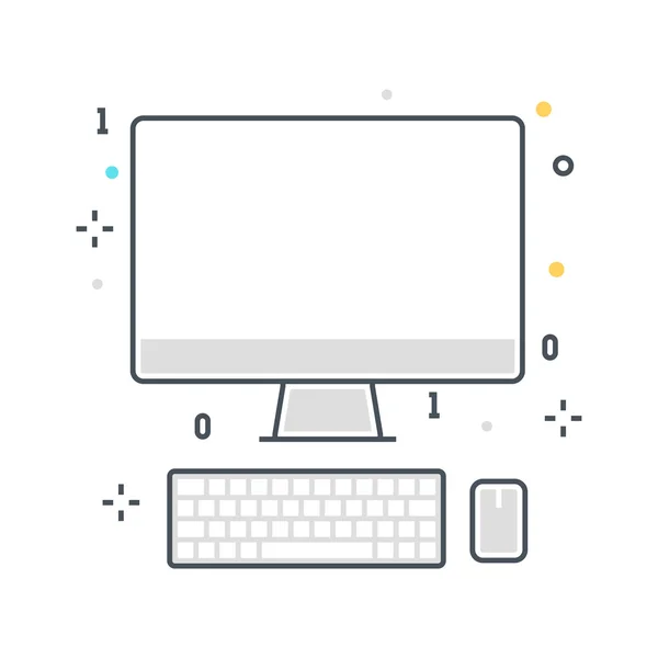 Farblinie, Computertechnologie Konzept Illustration, Symbol — Stockvektor